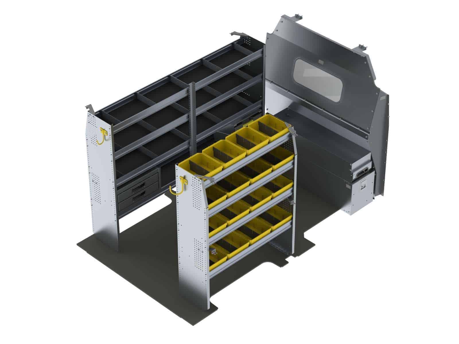 Aménagement en aluminium pour Ford Transit toit moyen, empattement 130