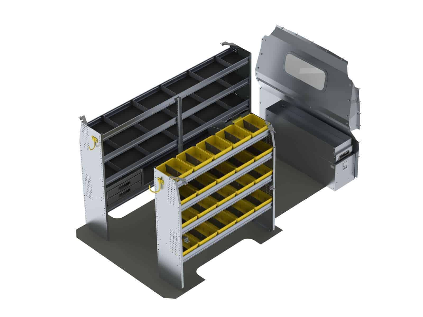 Aménagement en aluminium pour Mercedes Sprinter empattement 144