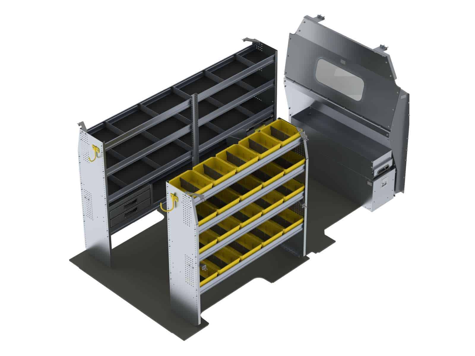 Aménagement en aluminium pour Ford Transit toit moyen, empattement 148